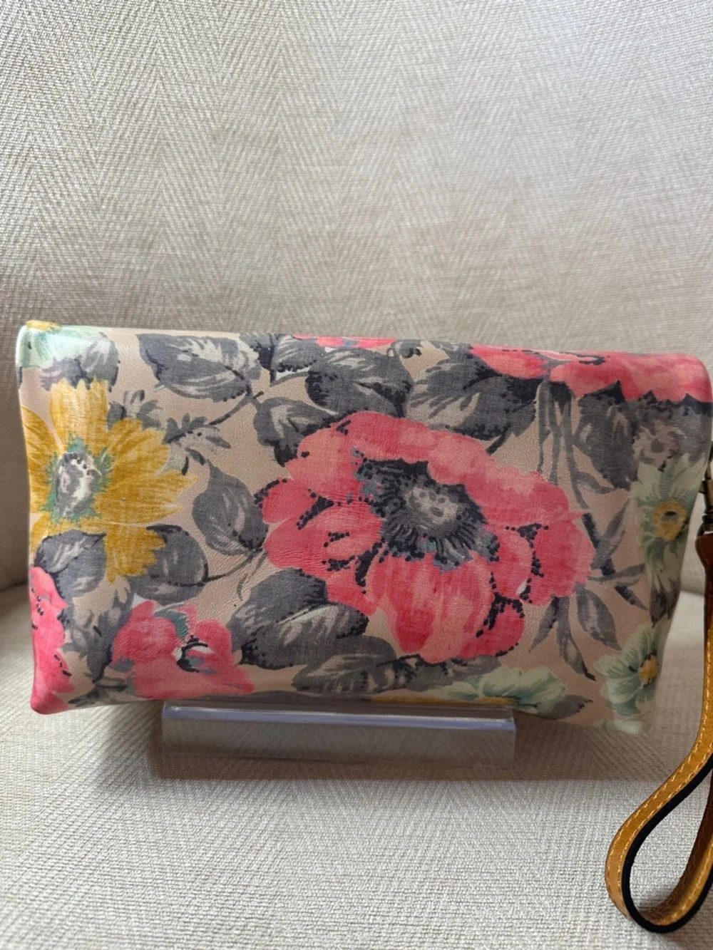 Patricia Nash Pink & Mint Floral Fold-Over Wristlet